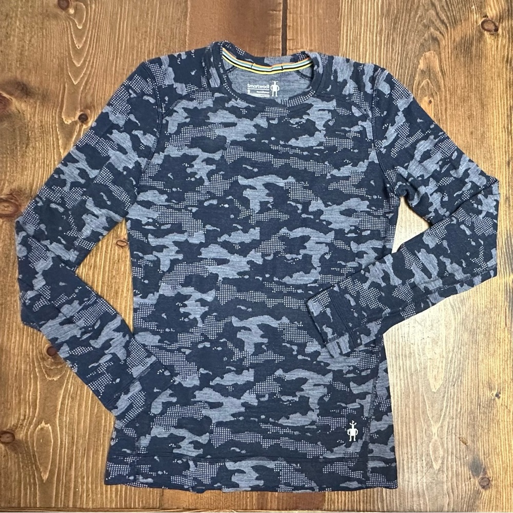 Smartwool Merino 250 Blue-Grey Camo Long Sleeve Tee